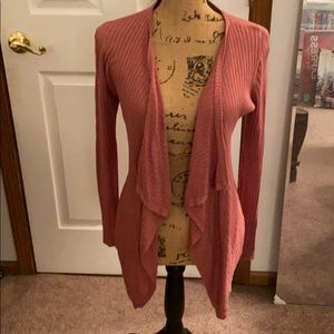 Pink flyaway cardigan